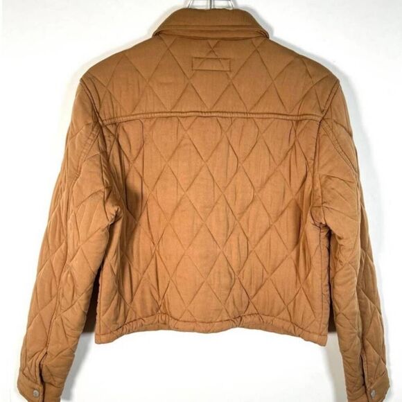 BLANK NYC Still Into You Quilted Crop Jacket | Brown M | Collared Snap Front - Picture 4 of 16
